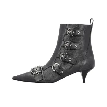 PINKO Buckled Heeled Pointed-Toe Ankle Boots Women's