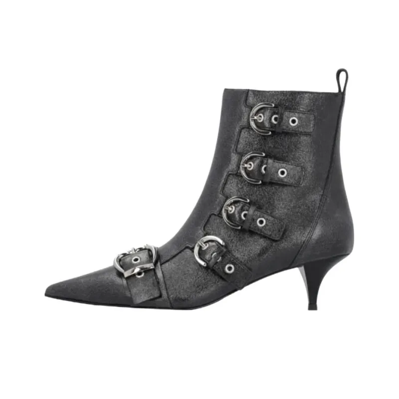 PINKO Buckled Heeled Pointed-Toe Ankle Boots Women's-0