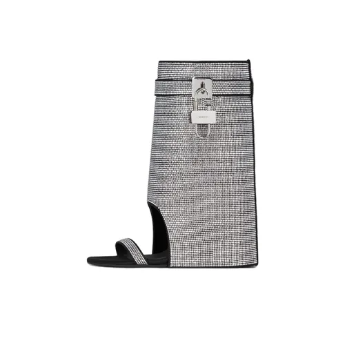 Givenchy Shark Lock Ankle Boots 9cm Women's Silver
