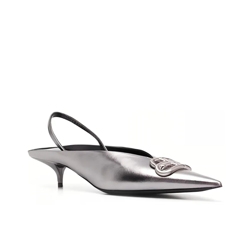 Balenciaga Knife Cone Heel High Heels Women's Silver-1