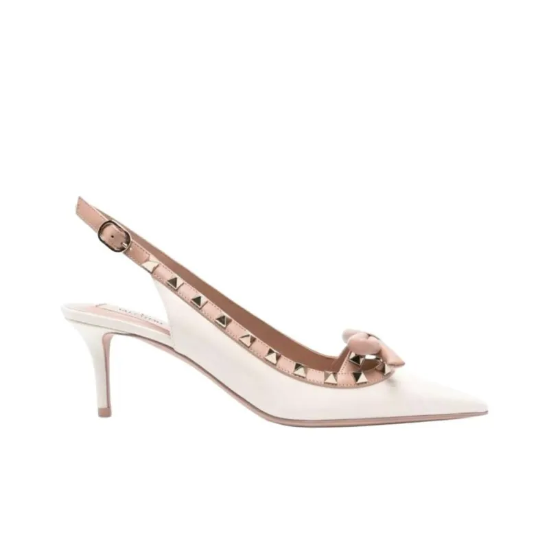 Valentino Garavani Rockstud Bow Detailed Pointed Toe Pumps-1