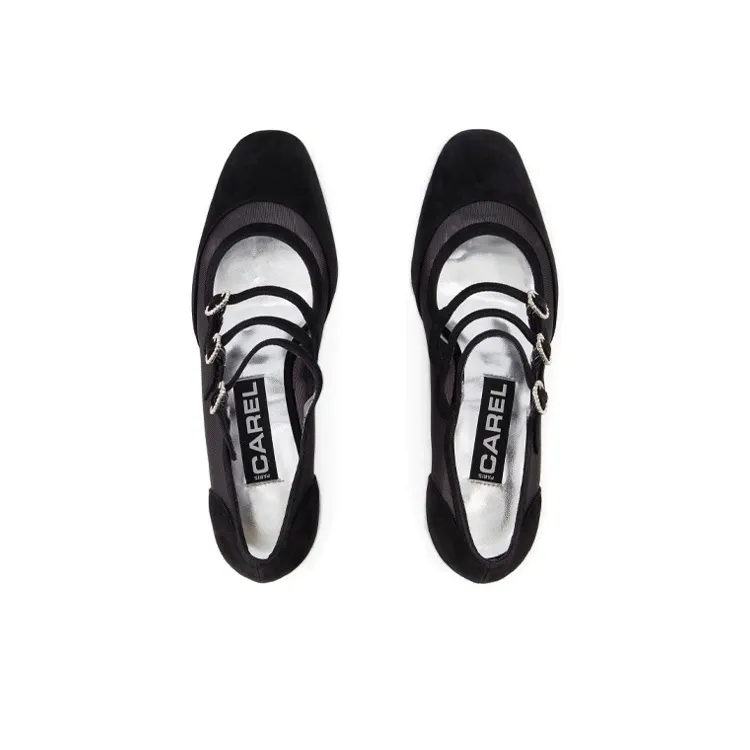 Carel Paris Mesh panelled Suede Pumps-3