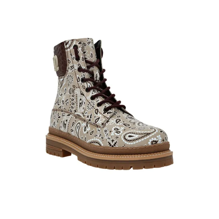 PHILIPP PLEIN Paisley-print Leather Ankle Boots-2