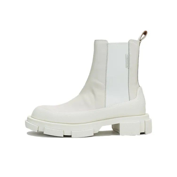Both Short Chelsea Boots Women's White-0