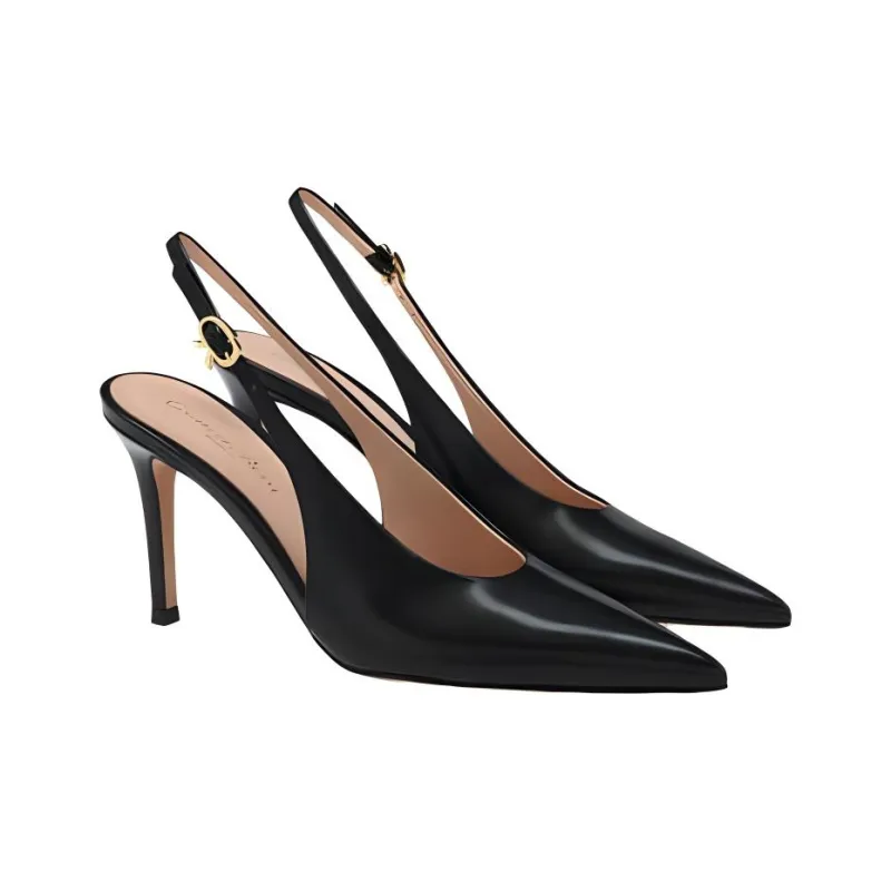 GIANVITO ROSSI Robbie Sling Slim Heel High Heels 8.5cm Women's Black-2