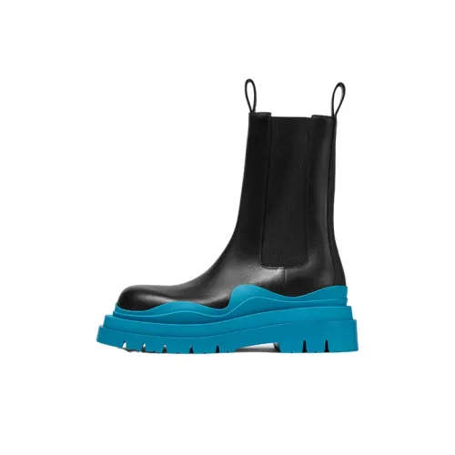 Bottega Veneta Tire Boot High Black Amalfi Blue