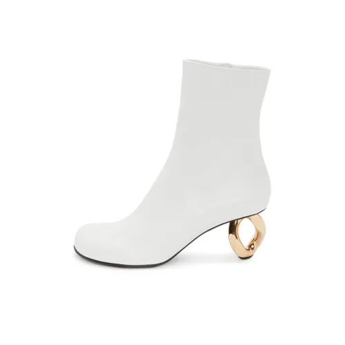 JW Dress Chain Ankle Boots Women's White
