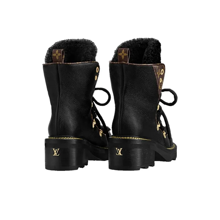 LOUIS VUITTON Beaubourg Ankle Boots Women's Mid-Top Black-3