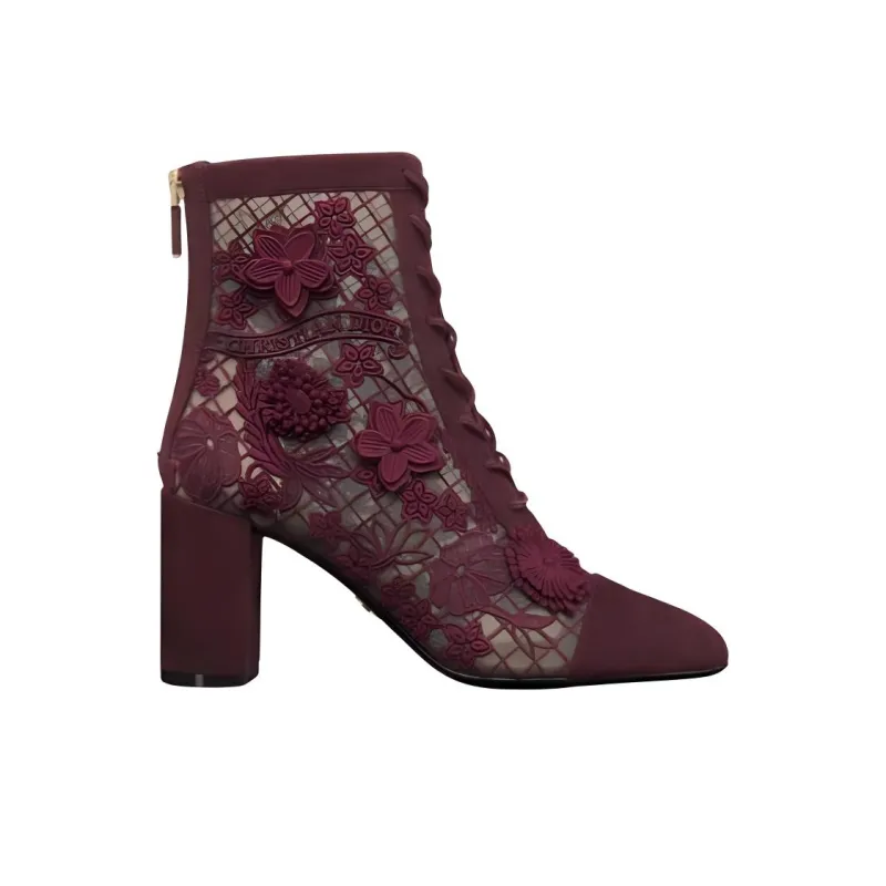 DIOR Naughtily-D Ankle Boots 8cm Women's Deep Peach Red-1