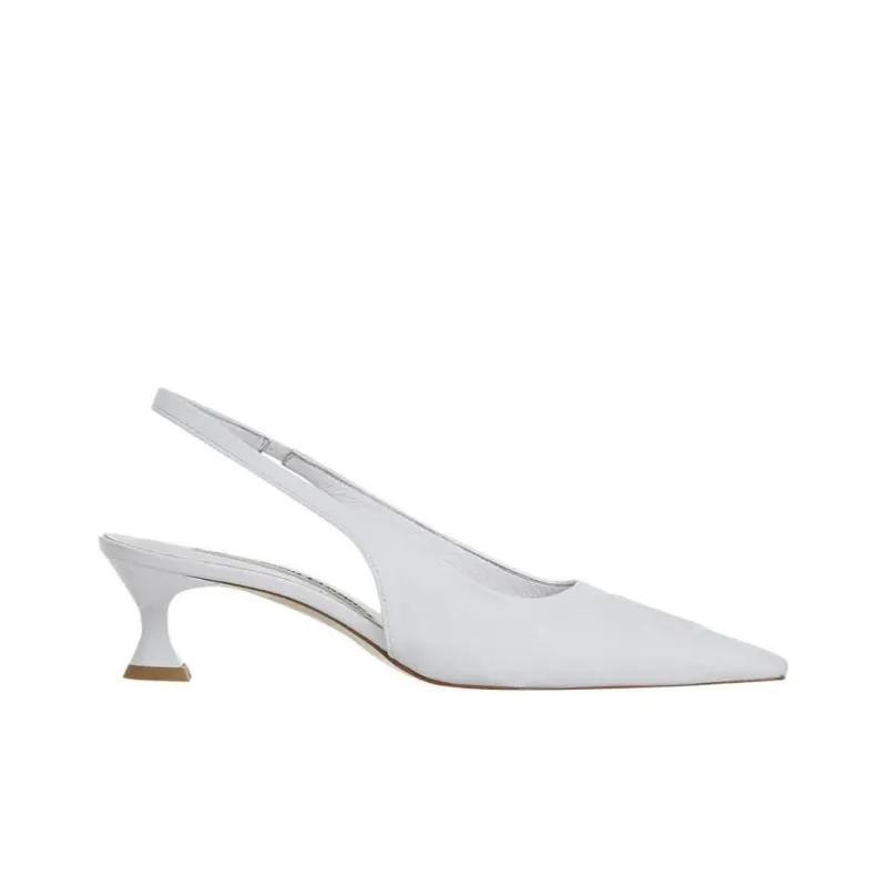 Open Yy Chunky Heel High Heels Women's White-1