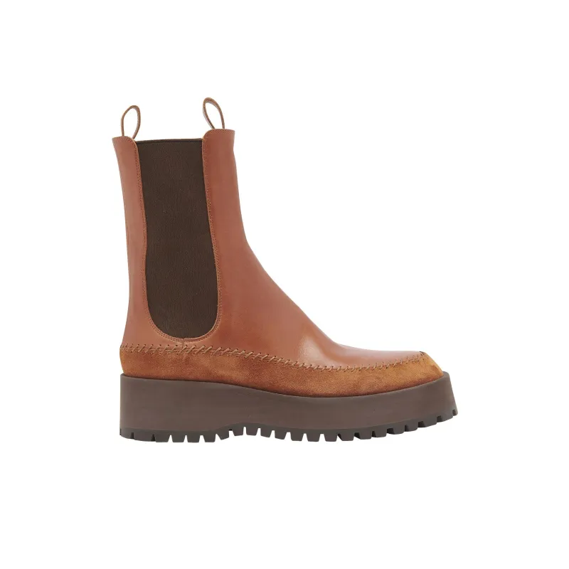Ulla Johnson Jodie Whipstitch-trim Leather Chelsea Boots-1