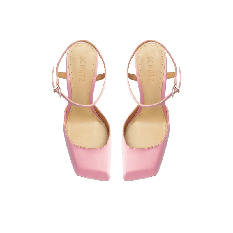 Schutz Rylie Spool Heel High Heels 10.8cm Women's Pink-4