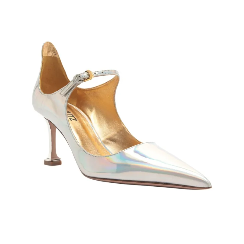 Schutz Elsa Slim Heel High Heels 8cm Women's Silver-2