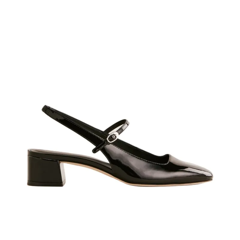 REFORMATION Maddo Chunky Heel High Heels 3.5cm Women's Black-1