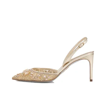 RENE CAOVILLA Aretha Slim Heel High Heels 7cm Women's Gold