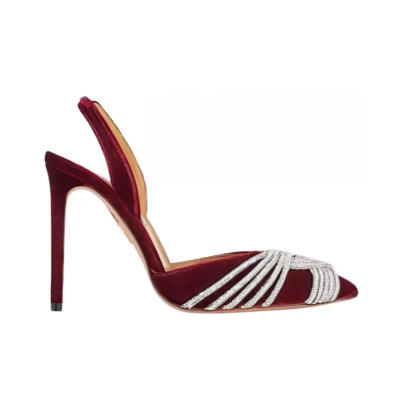 AQUAZZURA Gatsby 105mm Crystal-strap Pumps-1