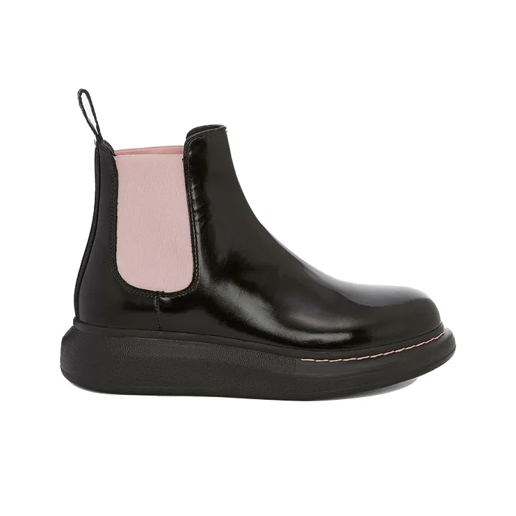 Alexander McQueen Hybrid Chelsea Boot Black Sugar Pink Women's-1