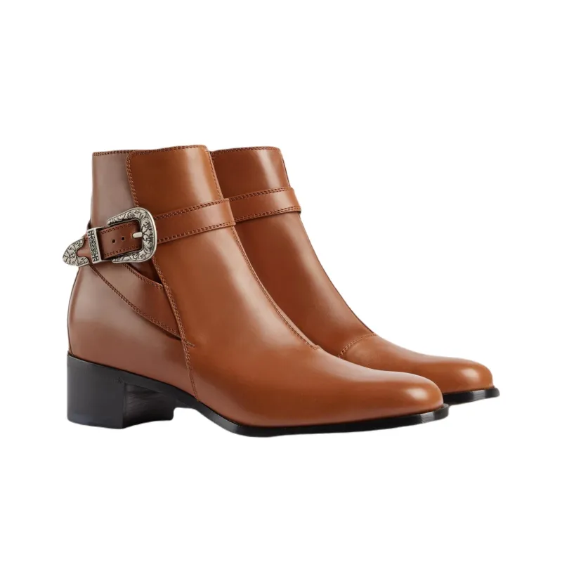 GUCCI Buckled Ankle Boot 'Brown'-1
