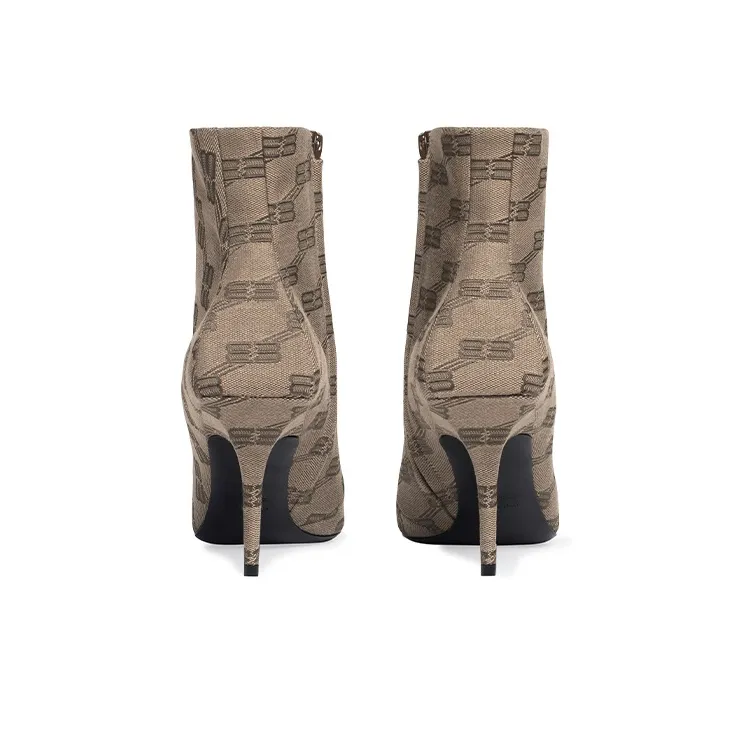 Balenciaga Knife Ankle Boots 8cm Women's Brown-4