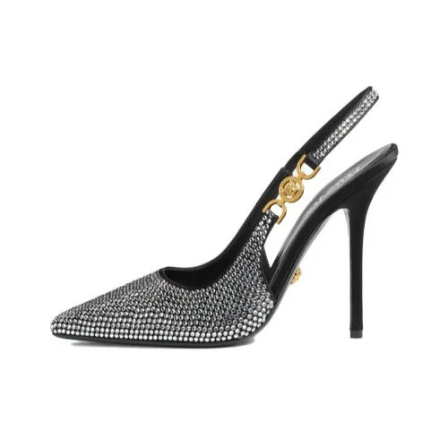 VERSACE Crystal-embellished Medusa 95' Slingback Pumps