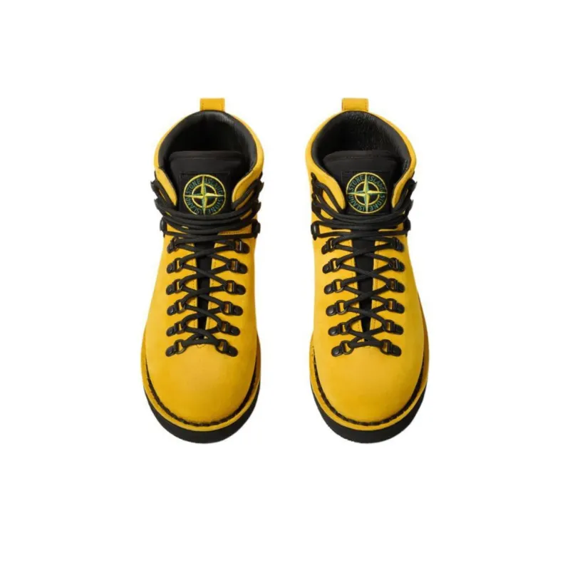 STONE ISLAND Logo Patch Round Toe Ankle Boots-4