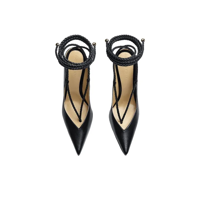 Bottega Veneta Spritz Slim Heel High Heels 10cm Women's Black-3