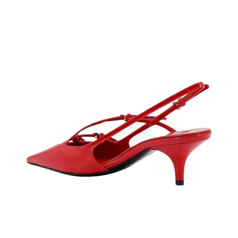 MIU MIU Slim Heel High Heels 5.5cm Women's Red-3