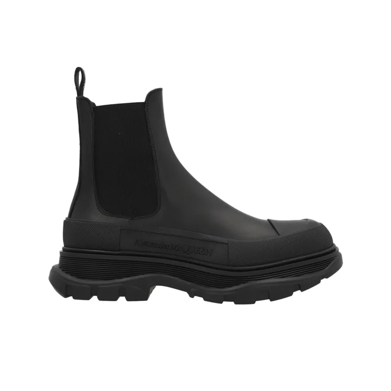 Alexander McQueen Leather Chunky Chelsea Boots 'Black'-1