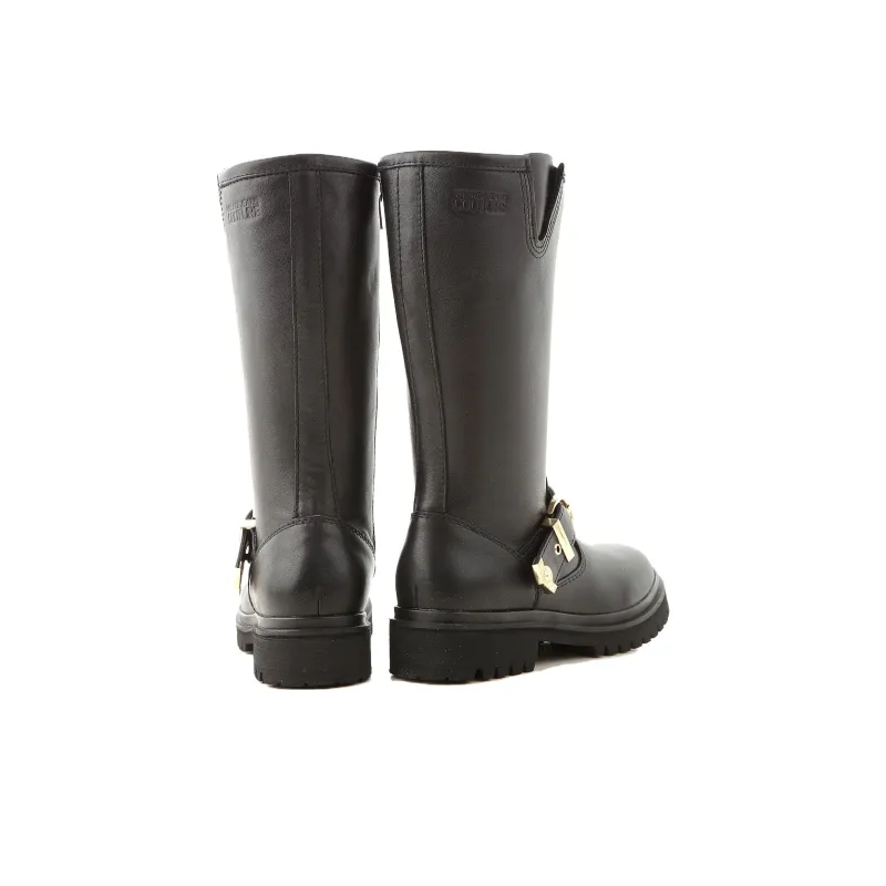 VERSACE JEANS Leather Rodeo Boots Black Women's-3