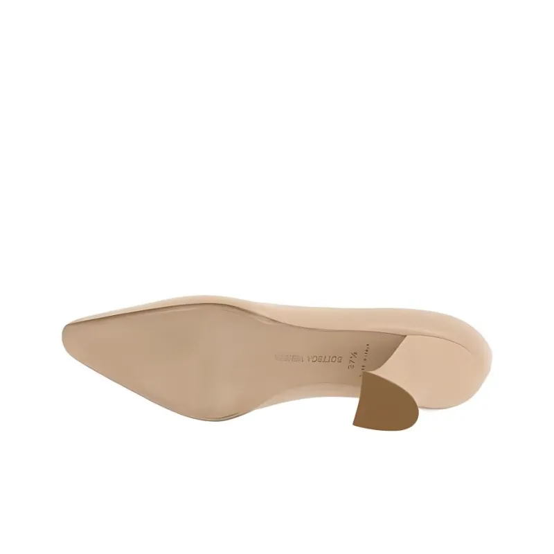 Bottega Veneta Almond Chunky Heel High Heels 8cm Women's Dance Shoes Pink-4