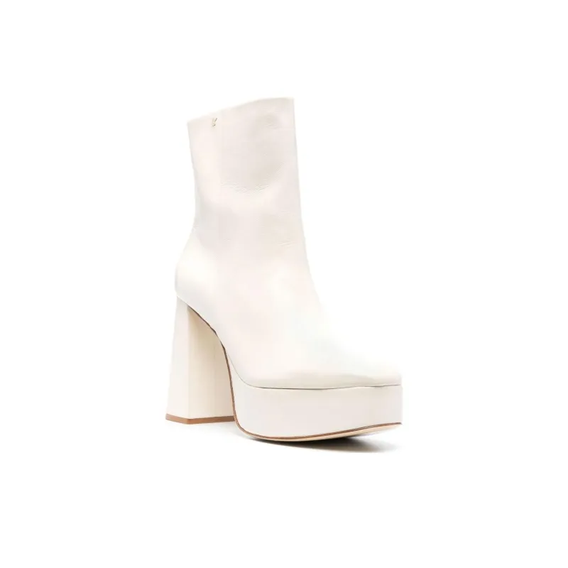 Larroude Dolly Ankle Boots 12.5cm Women's White-2