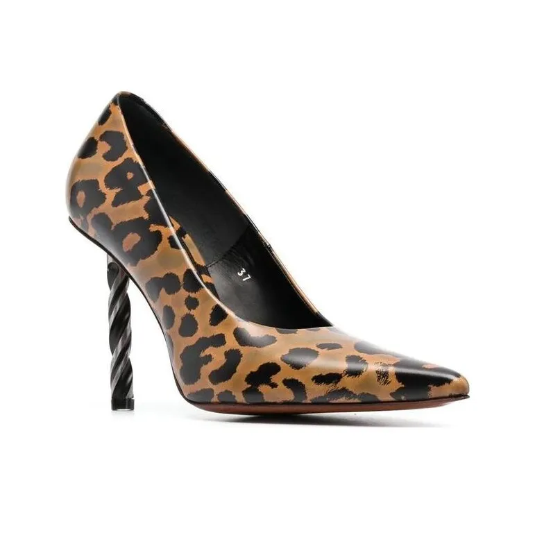 Vetements Drill-heel Leopard-print Pumps-2