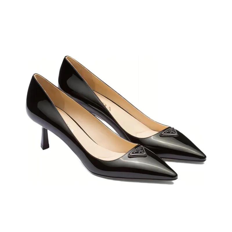 PRADA Slim Heel High Heels 5.5cm Women's Black-2