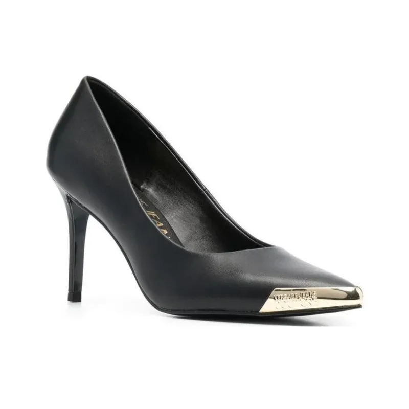 VERSACE JEANS Slim Heel High Heels 9cm Women's Black-2