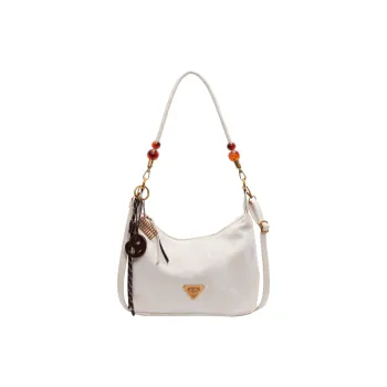 HCXK Suede Shoulder Bag Women's Ecru/Black/Pink/Brown