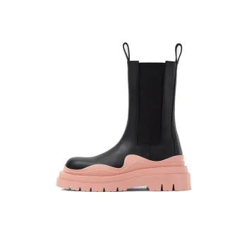 Bottega Veneta Tire Chelsea Boots Women's Black Pink