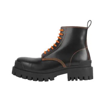 Balenciaga Strike 20mm Lace up Martin Boots Black/Orange