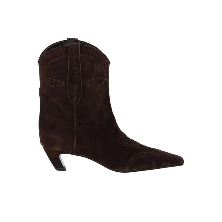 KHAITE Dallas Ankle Boots Women's Brown-1