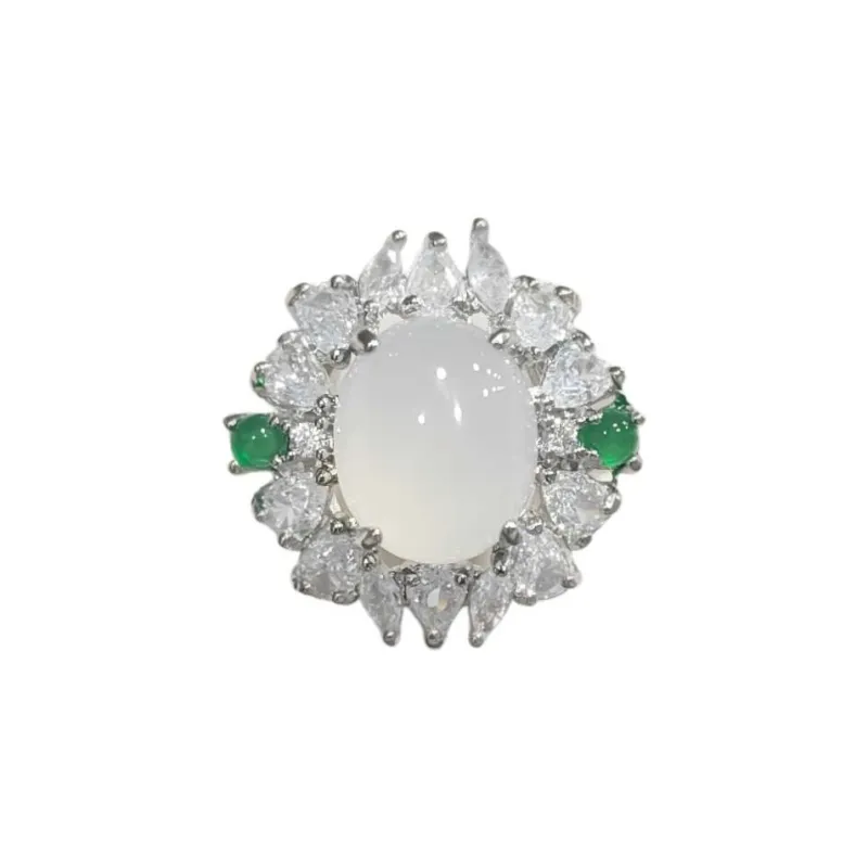 Gifts Chalcedony Jade Rings Women's-0