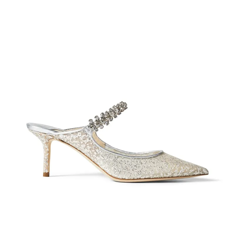 Jimmy Choo Bing 65mm Glitter Mules-1