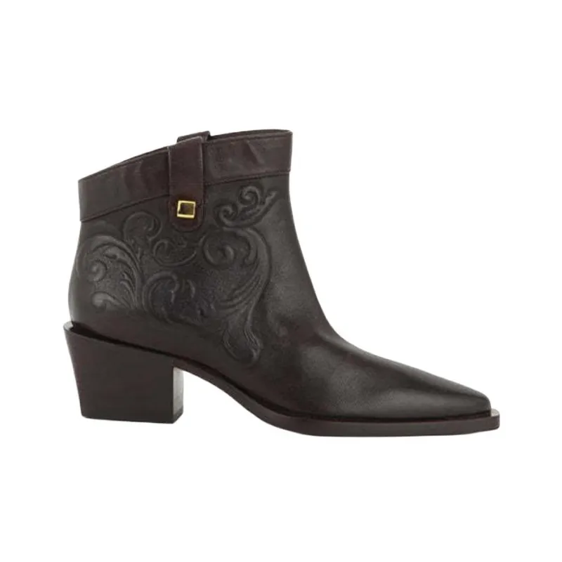 MAISON SKORPIOS Alexandra Cordoba Ankle Boots 6cm Women's Chocolate-1