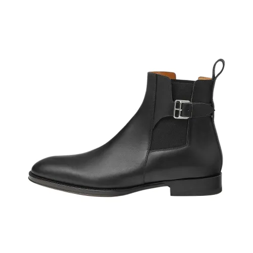 HERMES Ilan Short Chelsea Boots Men's Black