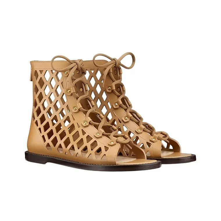 DIOR D Trap Ankle Boots Women's Brown-2
