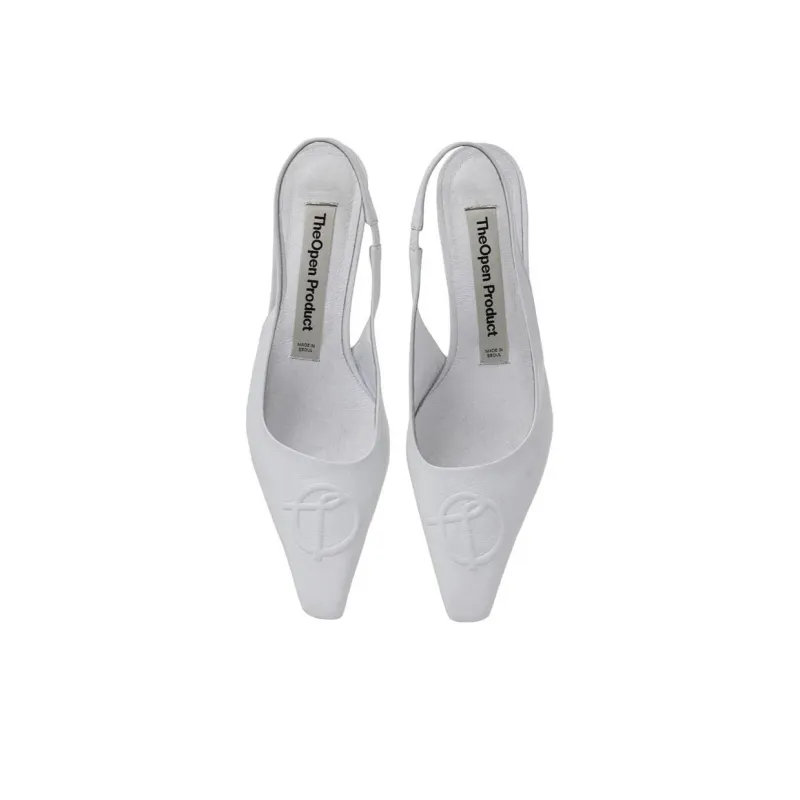 Open Yy Chunky Heel High Heels Women's White-3