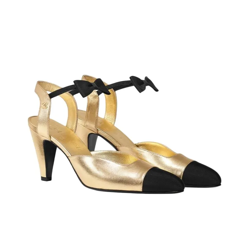 CHANEL Stylish Sandals Women's Black Gold-1