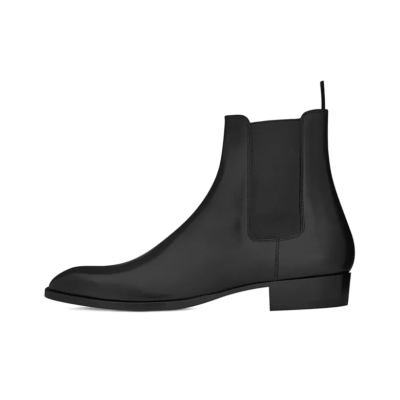 SAINT LAURENT Wyatt Ankle-Length Chelsea Boots Men's Black-0