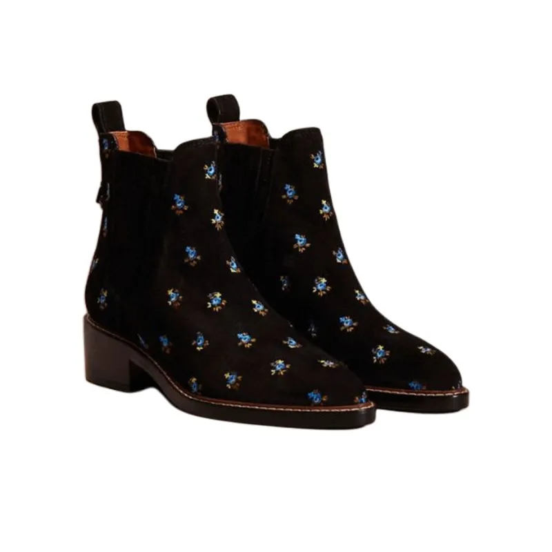 COACH Bowery Ankle-Length Chelsea Boots 3cm Women's Black-2