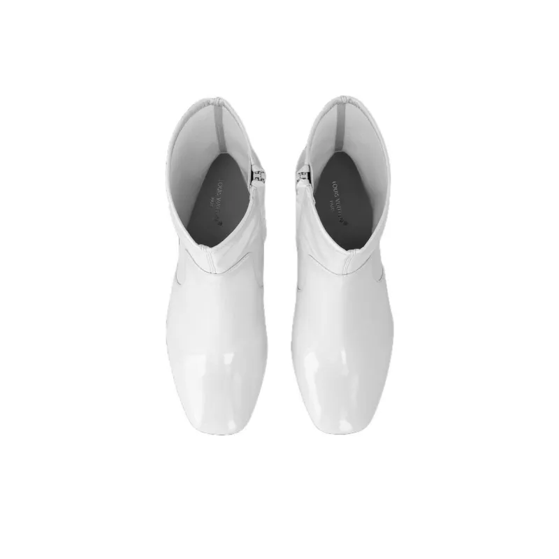 LOUIS VUITTON Silhouette Ankle Boots 8cm Women's White-4