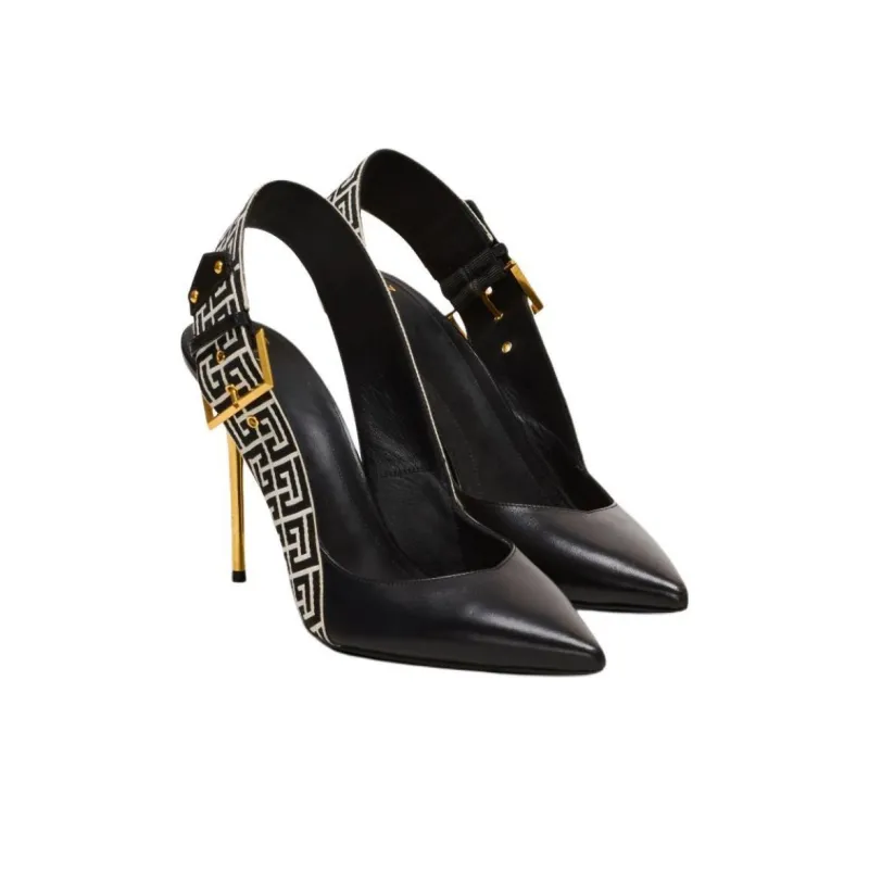 BALMAIN Ruby Ribbon Slingback Pumps-2