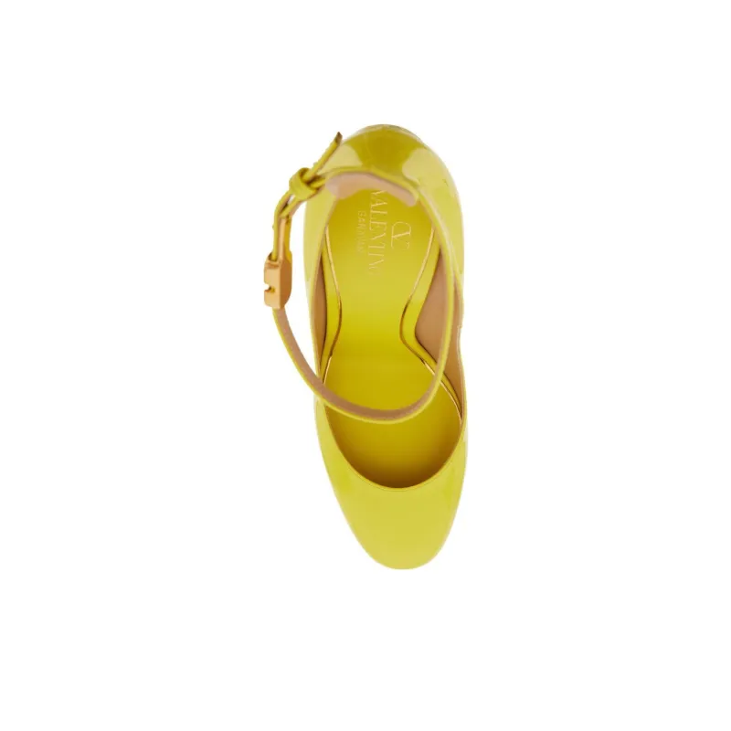 Valentino Tan-Go Chunky Heel High Heels Women's Yellow-4